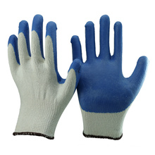 NMSAFETY 10 калибровочных натуральный поликоттон дешевые латекс покрытием верхней перчатки